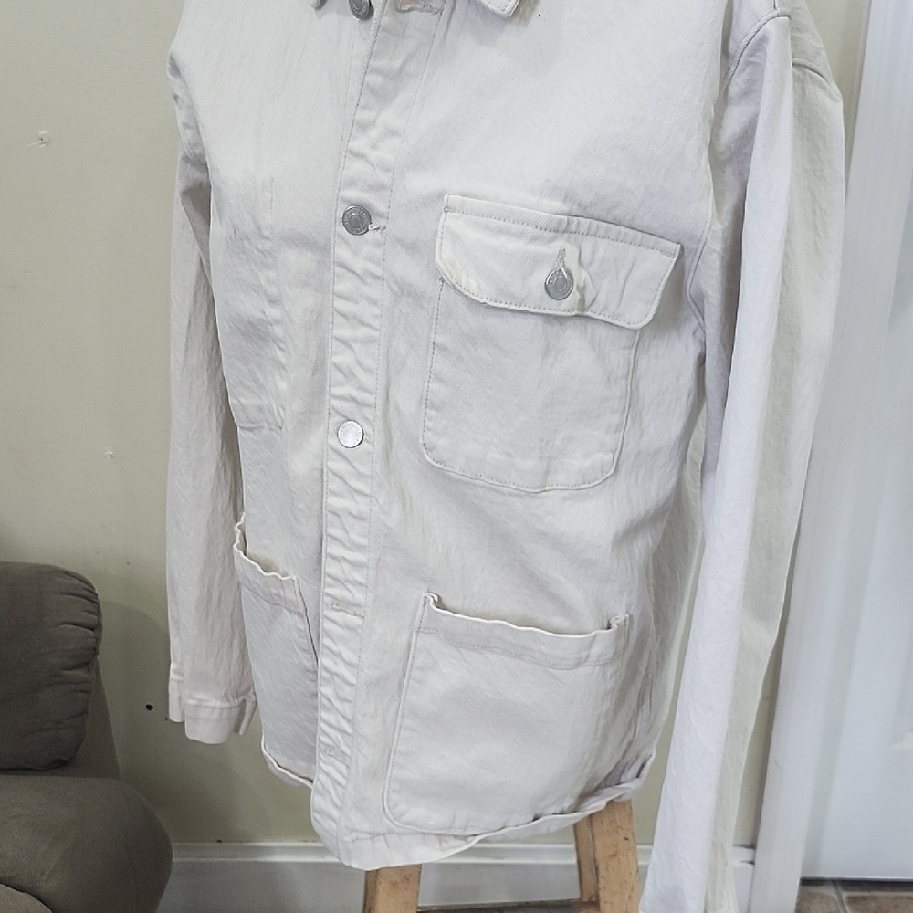 Abercrombie & Fitch Cream Lightweight Shirt Jacket - Picture 2 of 16
